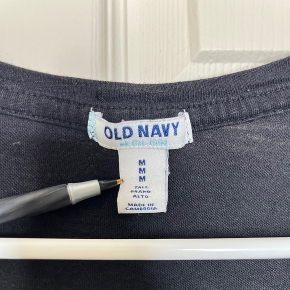 Old navy cotton solid black scoop neck t-shirt short sleeve size medium - Picture 3 of 3